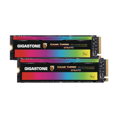 Gigastone 1TB Game Turbo PCIe Gen4x4 SSD (2-Pack) Up to 7,300MB/s with SLC Caching Gaming/PC/Desktop/Laptop 5-Year Warranty M.2 NVMe PCIe 4.0 2280 Internal Solid State Drive - color: 1TB GAME TURBO PCIe 4.0 SSD 2-Pack