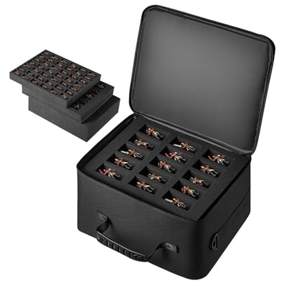 VEVOR Miniatures Storage Case for Warhammer 40k, Fits 500-750 Scale Models, Wooden Miniatures Display Holder with 5 Tray, Clear View Miniature Transport Case for Collectibles (Minis Not Included)