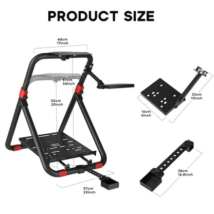 DIWANGUS Racing Wheel Stand with SeatLink Part Foldable Steering Wheel Car Simulator Adjustable Sim Racing for Logitech G29 G920 G923 G27 G25 for T248X T248 T300RS T150 458 TX PS4 PS5 Accessories