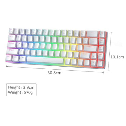 MageGee Portable 60% Mechanical Gaming Keyboard, Red Switch, PBT Pudding Keycaps RGB Backlit Compact 68 Keys Mini Wired Office Keyboard for Windows Laptop PC - White