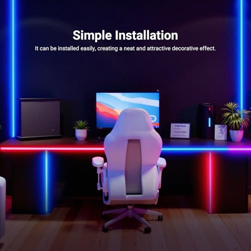 NEEWER NS01/16.4ft/5m LED 스트립 조명 전면 조명, 스마트 AI 앱 컨트롤 RGB IC 절단 가능한 네온 로프 조명 색상 변경 침실 게임 룸 가정 실내 벽 장식, 구글 및 알렉사와 호환 - size: 16.4피트/5m