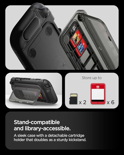 Spigen Snap Switch for Nintendo Swsitch 2 Case (2025) | Detachable Magnetic Game Card Storage, Any-Angle Kickstand, Detachable Joy-Con, PC+TPU Dual Layer, Ergonomic Grip
