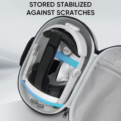 sarlar Carrying Case for Meta Quest 3S/Quest 3 VR Headset, Controller, BOBOVR S3 Pro/Kiwi Design Battery Head Strap, Premium Odorless Felt Hard Shell Case Portable Protection for Travel Storage