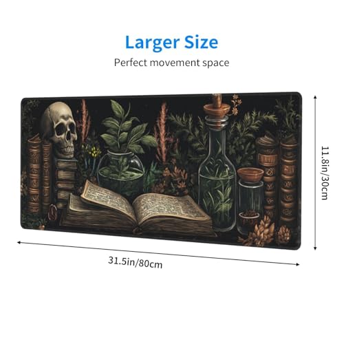 Dark Academia Mouse Pad XL Large Mousepad Non Slip Rubber Base Desk Mat for Laptop Computer Gaming 31.5" X 12" - color: Dark Academy