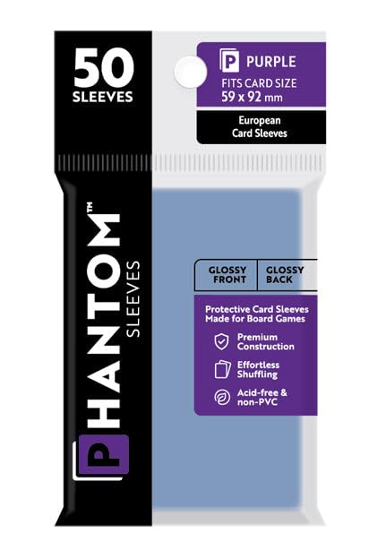 2 Packs Phantom Sleeves: Purple Size (59mm x 92mm) - Gloss Gloss (50) (Compatible with: Standard European) Individual Pack