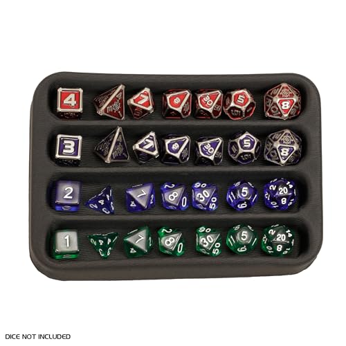 ENHANCE Designer Edition Dice Tray - Stylish Dice Case and Dice Holder for 28+ Dice with EVA Shell Protection - Dice Rolling Tray with Removable Dice Holder for DnD, Other RPG Games (Black) - color: Black