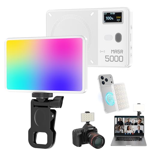 Selfie Phone Light with Magnetic,120 LED 1800K-10000K 4900mAh + Power Bank RGB Video Light CRI 96+ Professional Portable Lighting - size: 120