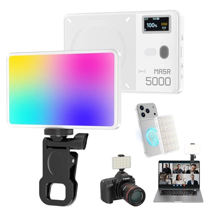 Selfie Phone Light with Magnetic,120 LED 1800K-10000K 4900mAh + Power Bank RGB Video Light CRI 96+ Professional Portable Lighting - size: 120