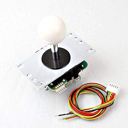 Sanwa JLF-TP-8YT Joystick + Sanwa 8 pcs OBSF-30 Push Button Bundle Kit Color : White - for Arcade Game 4 & 8 Way Adjustable, Compatible with Catz Mad SF4 Tournament Joystick S@NWA - color: White