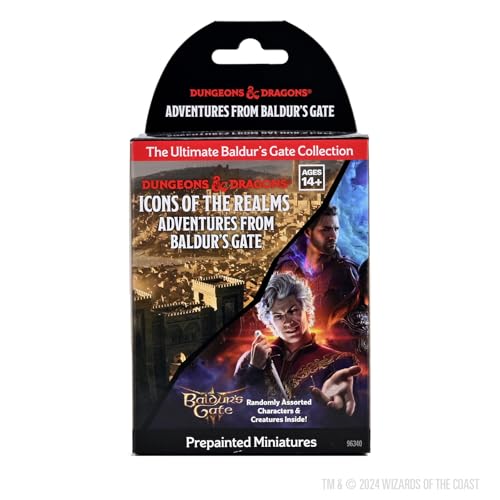 WizKids D&D Icons of the Realms: Adventures from Baldur's Gate - 8 ct. Booster Brick | Includes Characters from BG3 - style: 8 Count Booster Brick