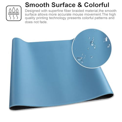XXL Gaming Mouse Pad 35.4x15.7 Professional Large Mouse Pad & Computer Game Mouse Mat-90x40 Iceblueus - color: 90x40 Iceblueus, size: 35.4x15.7x0.1IN