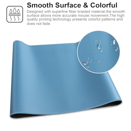 XXL Gaming Mouse Pad 35.4x15.7 Professional Large Mouse Pad & Computer Game Mouse Mat-90x40 Iceblueus - color: 90x40 Iceblueus, size: 35.4x15.7x0.1IN