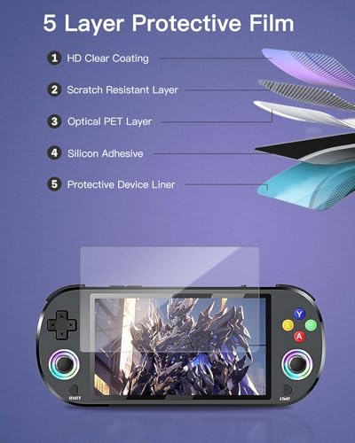 3 Pack Screen Protector for M22 Pro Retro Handheld Game Console, 9H Hardness Tempered Glass for M22 Pro Retro Handheld Game Console,Anti-Scratch, HD Clarity,Bubble Free