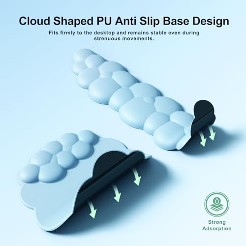 MOKURU Cloud Mouse Pad with Wrist Rest, Cloud Keyboard Wrist Rest, Mouse Pad Wrist Support, Ergonomic Cloud Keyboard Mouse Wrist Support (Blue) - color: Blue