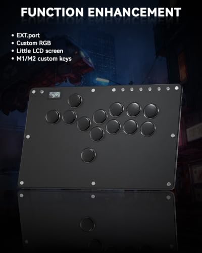Sehawei Haute42 Arcade Stick 13Keys All-Button Gamerfinger for PC/Ps3/Ps4/Switch/Steam Game Keyboard-Supports Hot Swap & SOCD (Black) - color: Black