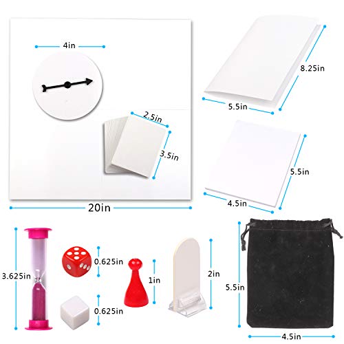 Madanar Blank Create Your Own Board Game Kit DIY 143 Piece Set Fun Projects | Great Family or School Activity, Player Pieces, Spinner, Playing Cards, Dice, Sand Timer, Pawns, Storage Box, Fun Craft, STEM