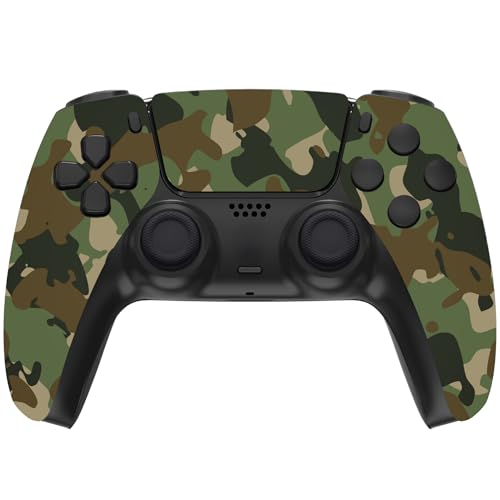 ProControllers LLC Custom Wireless Controller for PS5 - Hand Airbrushed & Multiple Designs Available (Green Camo) - color: Green Camo