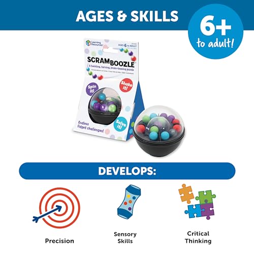 Learning Resources Scramboozle Puzzle Ball - 3D Brain Teaser Puzzles for Kids and Adults, Puzzles for Teens, Problem Solving Puzzle Games, Travel Games, Fidget Toys, Gifts for Boys and Girls