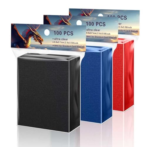 300CT MTG Card Sleeves for Trading Cards, 3 Colors Soft Standard Size Matte Sleeves - Compatible with Square Enix TCG, Arkham Horror, Final Fantasy, Lorcana Card Protectors Deck Sleeves (3Colors) - color: 3colors