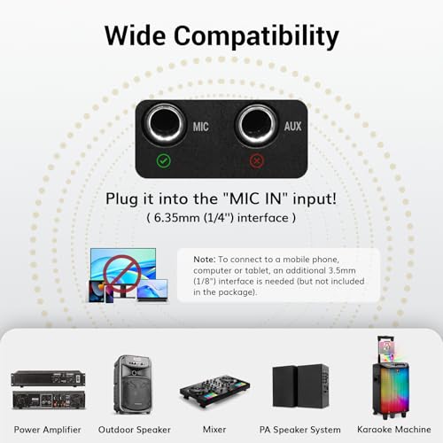 TONOR Wireless Microphones System with UHF Headset/Lavalier Lapel Mics, Bodypack Transmitter, Receiver, 4 * 10 Channels, 60 m/200ft Range for Church Conference Performance Singing Karaoke PA Speaker - style: 4 Bodypack Mics