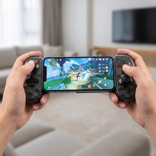 Megadream USB-C Wired & Wireless Mobile Game Controller for iPhone, Android USB-C Phones, PC, Switch - Supports Xbox/PS/Steam Remote Play & Cloud Gaming - Hall Effect Joysticks, Turbo, Vibration - color: Black