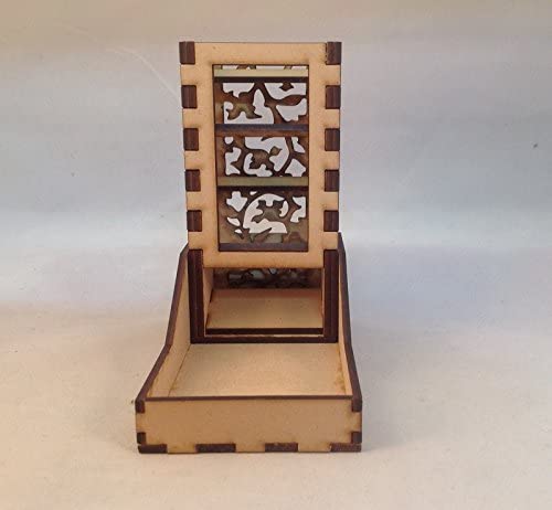 Mini Dice Tower and Tray v5 Clear Acrylic Window Laser Cut MDF Unique Gift