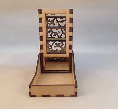 Mini Dice Tower and Tray v5 Clear Acrylic Window Laser Cut MDF Unique Gift