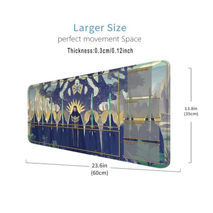 MTG Playmat Stitched Edges for TCG 24 x 14 inches Trading Card Inked Game Playmats with Storage Bag Smooth Rubber Surface Battle Game - color: Pattern12 With Zones