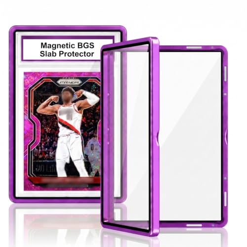 BGS Slab Case with 9-Point Secure Lock, Aluminum Alloy Graded Card Case for 35PT BGS Slabs, UV Protection Slab Protector for Professional Display & Storage Frame for Sports Cards (Purple) - color: Purple