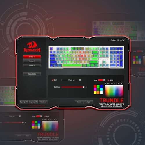Redragon K668 RGB Gaming Keyboard, 108 Keys Wired Mechanical Keyboard w/Extra 4 Hotkeys, Sound Absorbing Foams, Upgraded Hot-swappable Socket, Mixed Color Keycaps x 2 Sets, Red Switch - color: Gemini Eclipse