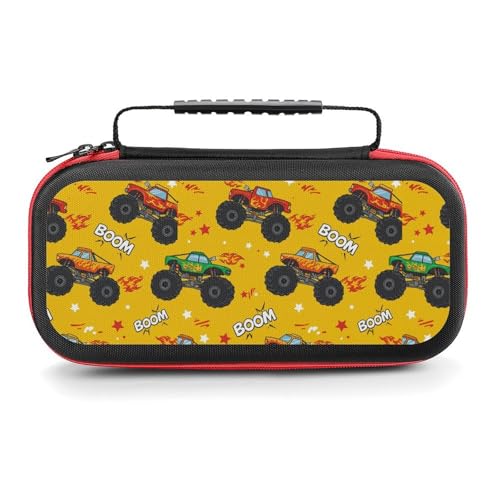 AoHanan Monster Truck Cartoon Switch Carrying Game Case with 20 Games Cartridges Hard Shell Travel Protection Case for Switch Console & Accessories - color: Monster Truck Cartoon