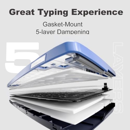 Ducky OK-M - 75% Wireless Mechanical Gaming Keyboard : Gasket-Mount Design, Hot-Swappable Switches, Five-Layer Acoustic Dampening, RGB, USB-C, 2.4Ghz, Bluetooth, Wine Red Switch - size: OK-M-75, style: KTT Wine Red Switch