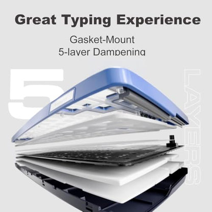 Ducky OK-M - 65% Wireless Mechanical Gaming Keyboard : Gasket-Mount Design, Hot-Swappable Switches, Five-Layer Acoustic Dampening, RGB, USB-C, 2.4Ghz, Bluetooth, Wine Red Switch - size: OK-M-65, style: KTT Wine Red Switch