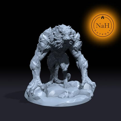 Bloodpelt, The Crimson Stalker | WereTiger Miniature for Tabletop Games Like D&D and War Gaming Medium (Normal Size)
