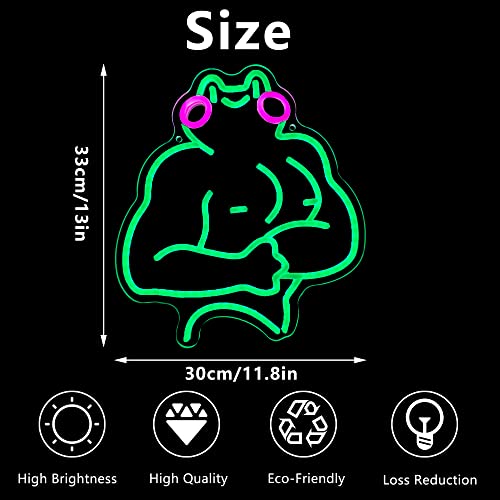 Fitness Frog Neon Sign - LED Muscle Frog Neon Light Sign 11.8x13 Inch Gym Room Wall Art USB Powered Gym Wall Decor Motivational Workout Room Home Office Art Christmas Birthday Gift - style: Muscle Frog