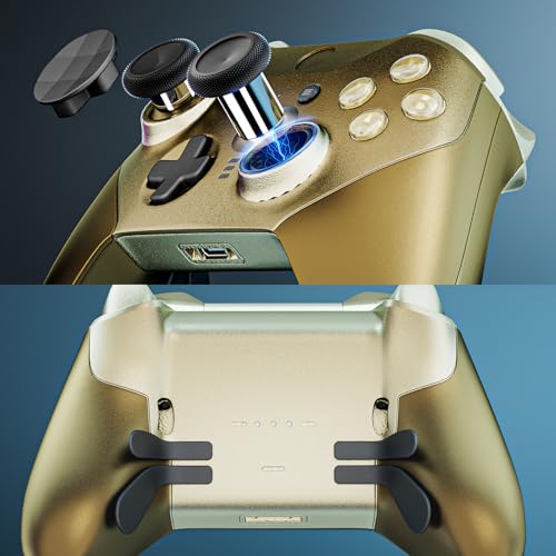 14-in-1 Controller Accessories Kit Compatible with Xbox Elite Series 2, 6 Premium Metal Thumbsticks, Swap Joysticks, 4 Interchangeable Paddles, 2 D-Pads, 1 Tool & 1 Storage Bag (Matte Black) - color: Matte Black