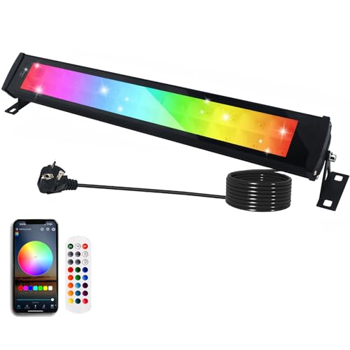 50W 2.4G Remote Control RGB Wall Washer Light, RGB Light bar with Remote Control & APP Control, for Birthday Party, Garden Lighting, Wall Display, Hotel, Building, Commercial Lighting - size: 50W RGB*1