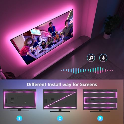 Nexillumi HDMI LED Lights for TV, 32.8ft TV LED Backlight for 70-100 Inch, RGB LED Strip Lights Behind TV, APP Remote Control Music Sync TV Led Lights for Bedroom - size: HDMI 32.8ft for 55"-85" TV
