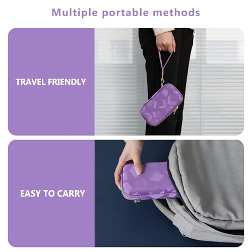 Supmay Hard Carrying Case Compatible with Nintendo DS Lite NDSL, Gameboy Advance Games Storage Holder Travel Bag with Mesh Pocket for USB Charging Cable, Stylus, Earphones, Game Cartridge, Purple - color: Purple Cube