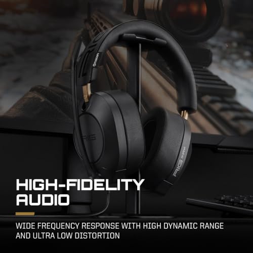 RIG R5 Spear MAX HD Wired PC Gaming Headset | 40mm GrapheneQ™ Drivers, USB-C Audio DAC, Dolby Atmos 3D Audio, Detachable Noise-Canceling Mic, Memory Foam, 3.5mm, USB-C - color: Black