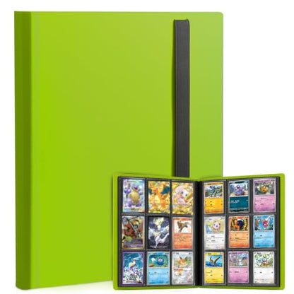 Trading Card Binder, 9 Pocket 20 Pages 360 Cards, Collector Album, Card Folder for Collectible Games, Sports, MTG, TCG (Apple Green) - color: Apple Green