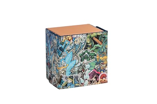 Grimdark Collage Deck Box | 100+ Double Sleeved Card Capacity | Magnetic Closure