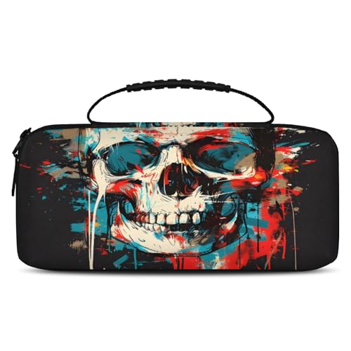 Adornori Gothic Skull Carry Case Compatible with Nintendo Switch 2, with 20 Games Cartridges, Spooky Skeleton Bone Portable Travel Carrying Case Pouch for Accessories & Games - color: Multicolor 6