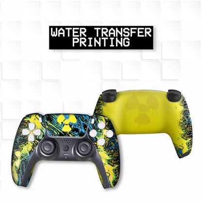 Radioactiive Custom PS-5 Controller Wireless compatible with Play-Station 5 Console by BCB Controllers | Proudly Customized in USA with Permanent HYDRODIP Printing(NOT JUST A SKIN)(MODDED) - color: Radioactiive, size: Modded - Front & Back Print