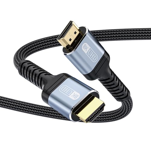 8K HDMI 2.1 Cable 3.3ft, [4K@120Hz, 8K@60Hz, 2K@240Hz] Ultra High Speed HDMI Cable 48Gbps (Upgrade Braided),HDR, eARC, HDCP 2.3, Compatible for Xbox/PS5/PS4 - size: 3.3ft (Copper-Bidirectional)