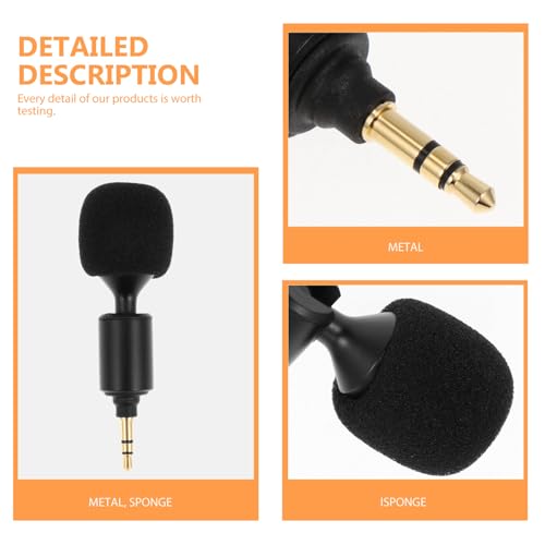 Veemoon 3pcs Stereo Microphone for Mobile Phones Bendable Live Streaming Mic Connector Versatile Laptop Home Use for Gaming Voice Calls and Conferences
