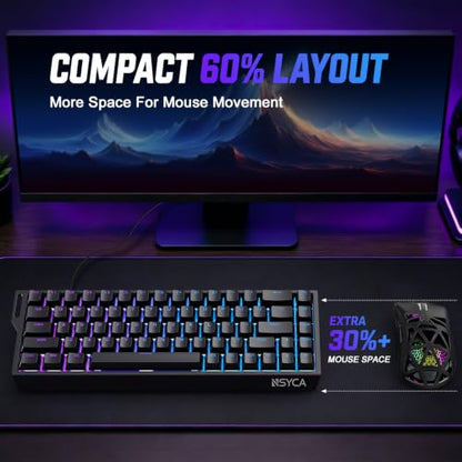 WIN68 HE Hall Effect Keyboard, Rapid Trigger Magnetic Gaming Keyboard, 8000Hz Polling Rate, DKS & SOCD, 0.01mm Adjustable Actuation, RGB PBT Keycaps, 60% Wired Keyboard for FPS Gaming PC & Mac - color: WIN68 Black