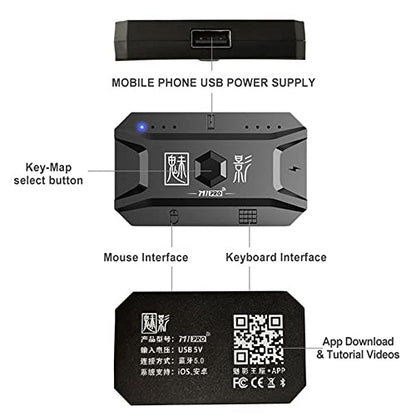 Docooler Half Hand Keyboard and Mouse Combo, 25 Keys Single Handed Wired RGB Keyboard and Gaming Mouse Converter, Support Customize Button, for Android, PC Gaming Player