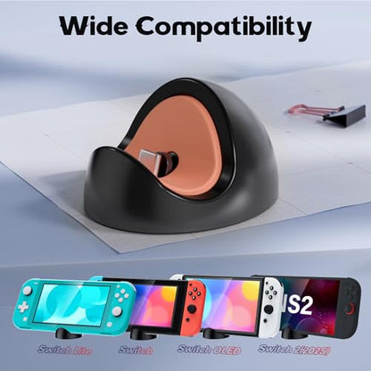 Switch Charging Dock for Nintendo Switch 2/1/Lite/OLED | Portable Carrying Charging Station, Travel or Outdoor and Home, No Cable Included