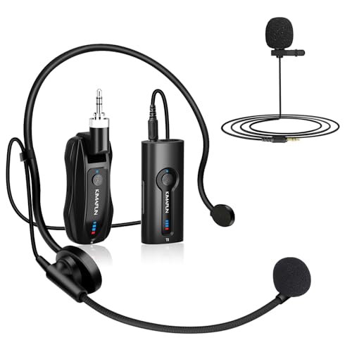 KIMAFUN Wireless Lavalier Microphone System, Wireless 2.4GHz Lapel Mics Handheld Mic 2 in 1 for Teaching, Teachers, Speech, Tour Guiding, Speaker, Amplifier, PA System, Broadcast, KM-G70(1TX1RX) - size: 1TX+1RX